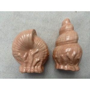 Vintage Robroy Florida Peach Conch Sea Shells Salt Pepper Shakers Set Rare